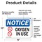 Signmission Oxygen In Use, 14 in W x Rectangle, Vinyl Decal OS-2PACK-NS-D-1014-L-16314 - alternate 6